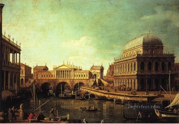 Canaletto Painting - basílica de vecenza y el ponte de rialto canaletto